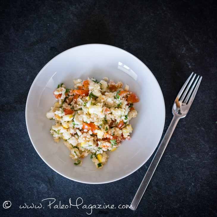Cauliflower Tabouli (Tabbouleh) Salad Recipe [Paleo, Keto, AIP] #paleo #keto #aip #recipes - https://ketosummit.com/cauliflower-tabouli-salad-recipe-paleo-keto-aip