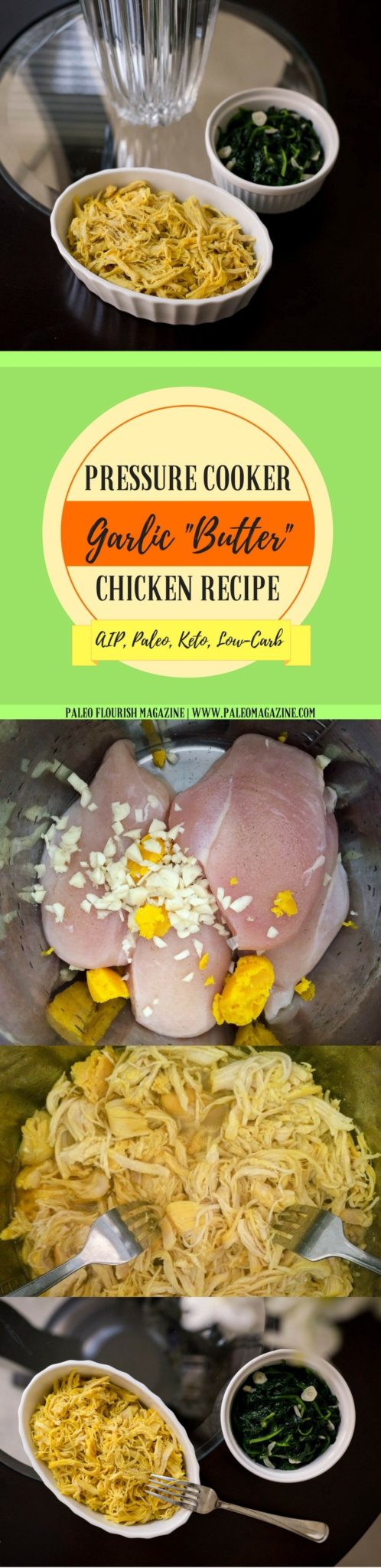 Pinterest Image for Pressure Cooker Garlic “Butter” Chicken Recipe [AIP, Paleo, Keto, Low-Carb] #paleo #recipes #glutenfree https://ketosummit.com/keto-pressure-cooker-garlic-butter-chicken-recipe