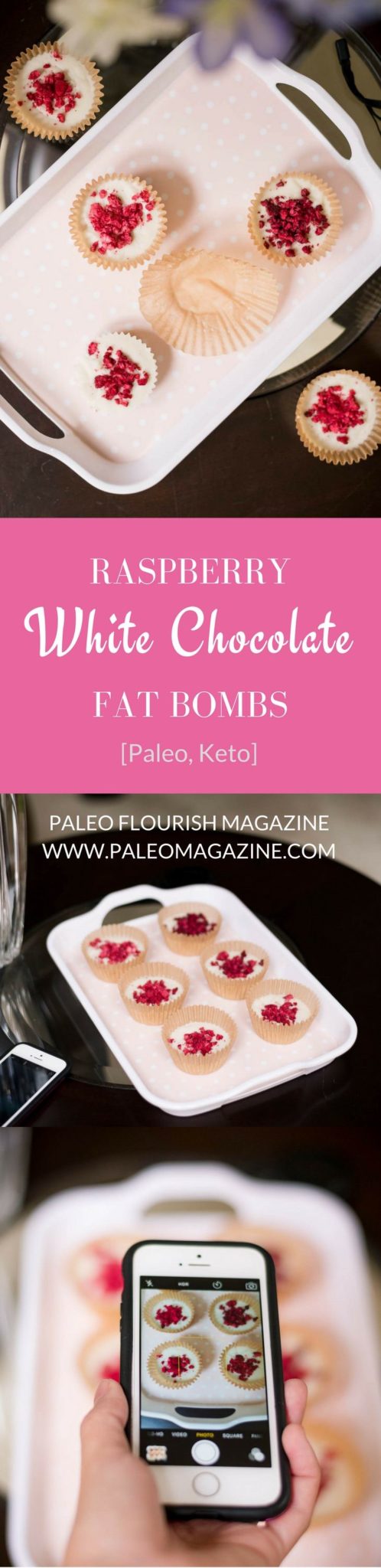 Raspberry White Chocolate Fat Bombs Recipe [Paleo, Keto, Dairy-Free] #paleo #recipes #glutenfree https://ketosummit.com/keto-raspberry-white-chocolate-fat-bomb-recipe