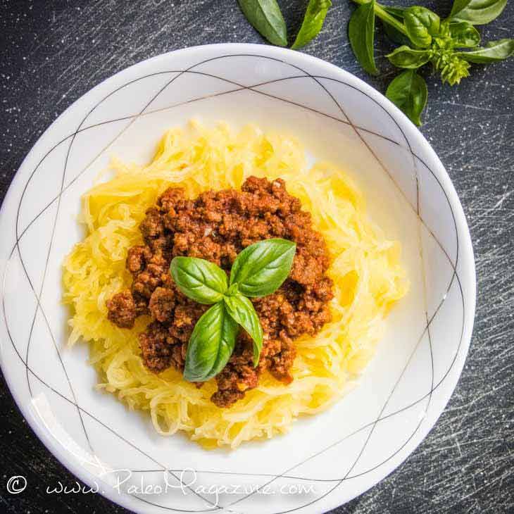 low carb spaghettie squash bolognese