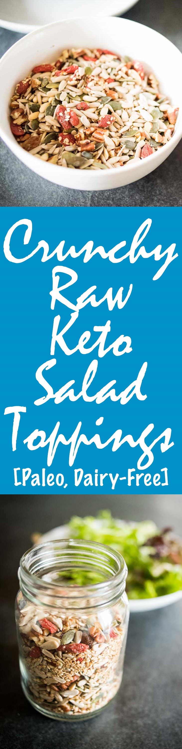 Crunchy Raw Keto Salad Toppings Recipe [Paleo, Dairy-Free] #keto #recipe https://ketosummit.com/keto-salad-toppings-recipe