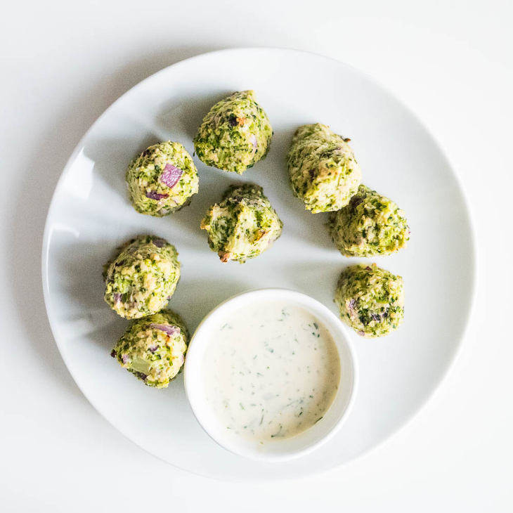 Keto Broccoli Tots with Ranch Dressing