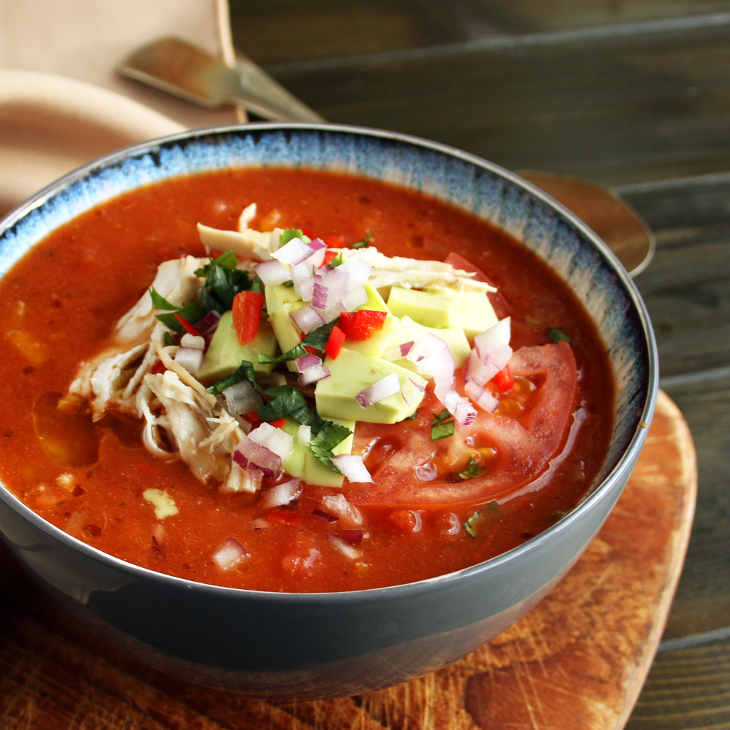 Keto Slow Cooker Chicken Enchilada Soup Recipe #keto https://ketosummit.com/keto-slow-cooker-chicken-enchilada-soup-recipe