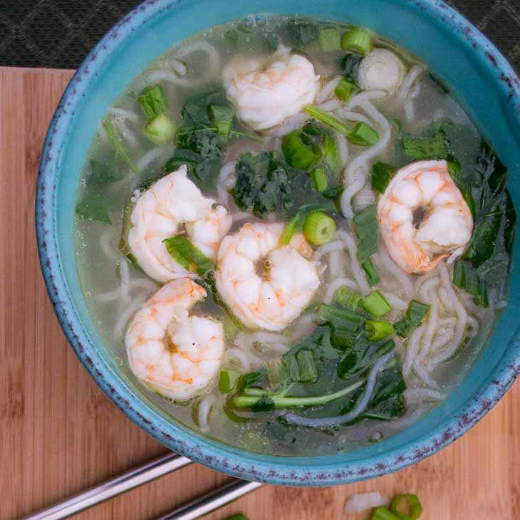 Asian Keto Miso Soup Recipe (Topped with Shrimp)