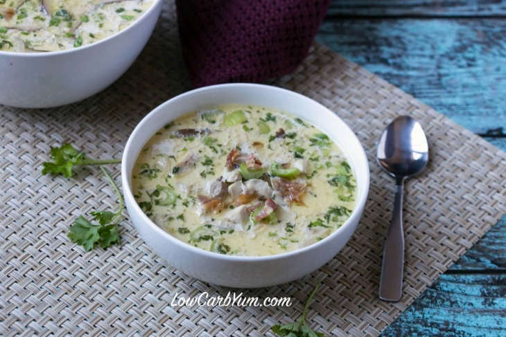Keto Cream of Chicken Soup with Bacon
