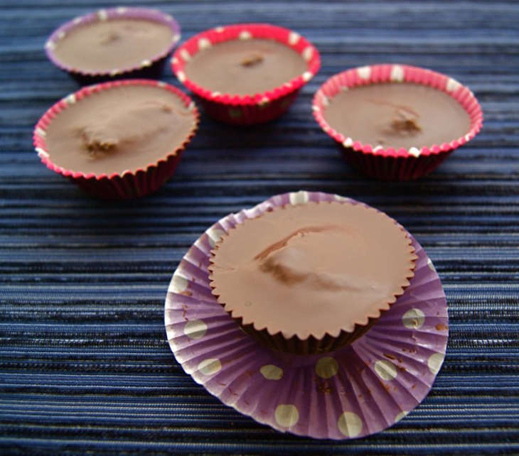 Dark Chocolate Almond Butter Cups with Dried Blueberries