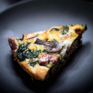 Smoked Sausage Frittata Recipe with Spinach & Mushrooms