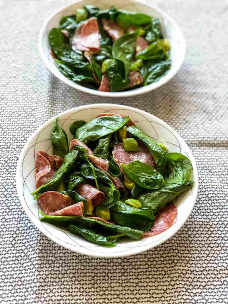 Five-Minute Keto Salami Salad Recipe #keto https://ketosummit.com/five-minute-keto-salami-salad-recipe