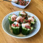 Keto Shrimp and Cucumber Appetizer Recipe #keto #recipe https://ketosummit.com/keto-shrimp-cucumber-appetizer-recipe