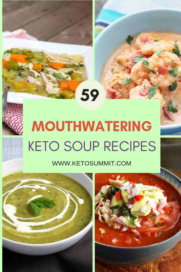 59 Mouthwatering Keto Soup Recipes Collage https://ketosummit.com/keto-soup-recipes/