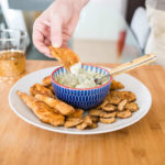 Keto Chicken Tenders Recipe with Breaded Pickles and Ranch Dipping Sauce #keto https://ketosummit.com/keto-chicken-tenders-recipe-breaded-pickles-ranch-sauce