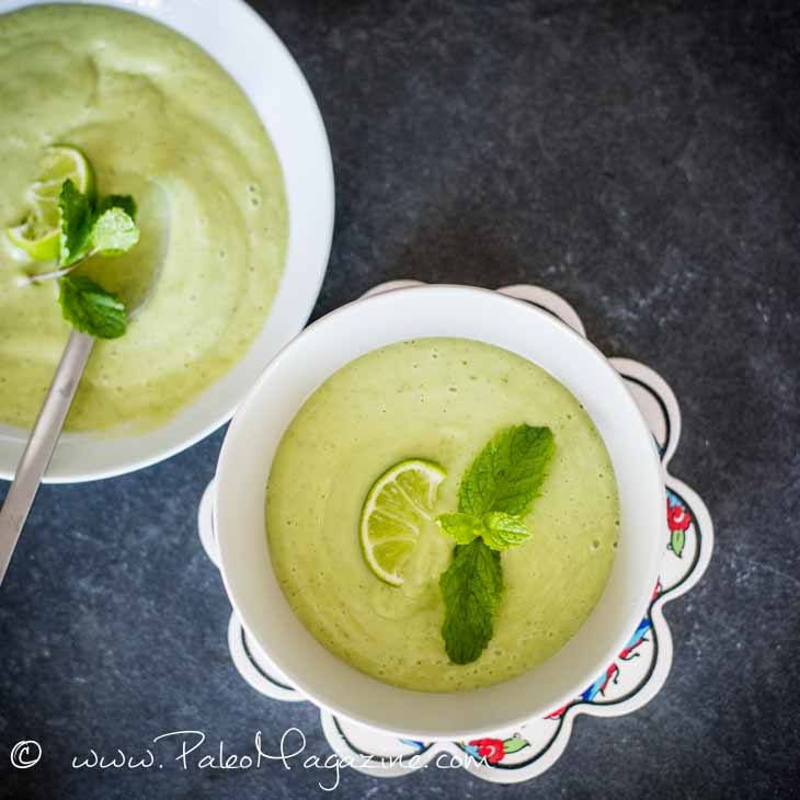 No-Cook Refreshing Mint Avocado Chilled Soup