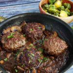 Keto Salisbury Steak Recipe with Lemon Brussels Sprouts #keto https://ketosummit.com/keto-salisbury-steak-recipe-lemon-brussels-sprouts