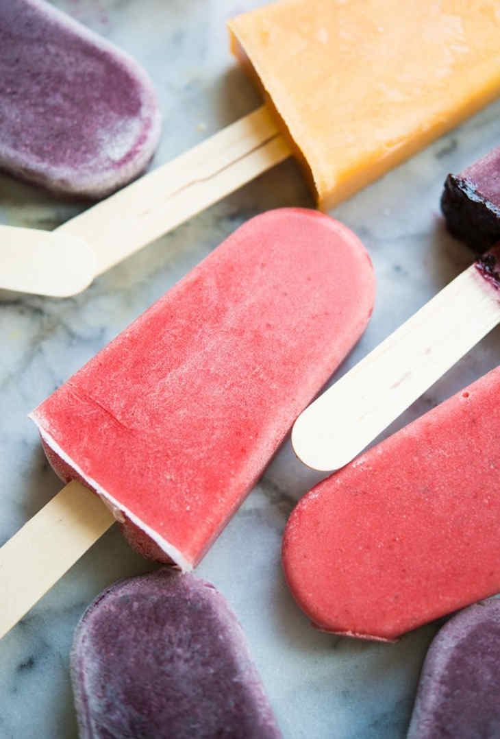 Roasted Strawberry Popsicles
