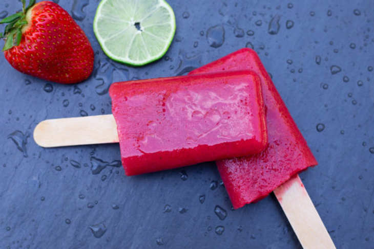 Fresh Strawberry-Lime Popsicles