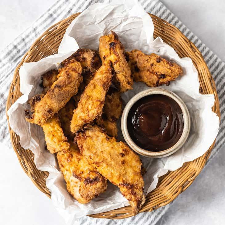 Keto frityrkylling anbud oppskrift #keto #oppskrift https://ketosummit.com/keto-air-fryer-chicken-tenders-recipe/